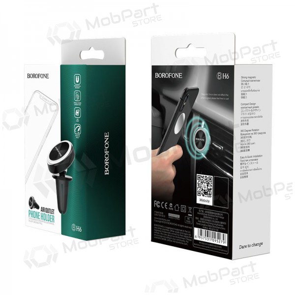 Automobilinis Universal telefono laikiklis Borofone BH6, mounted on ventilation grilles, magnetic, negro
