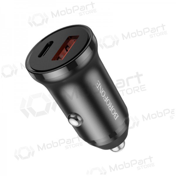 Cargador automobilinis Borofone BZ18A USB-A/Type-C PD20W+QC3.0 (negro)