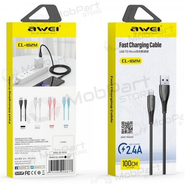 Cable micro USB Awei CL-182M USB-A a Micro USB 1 m negro