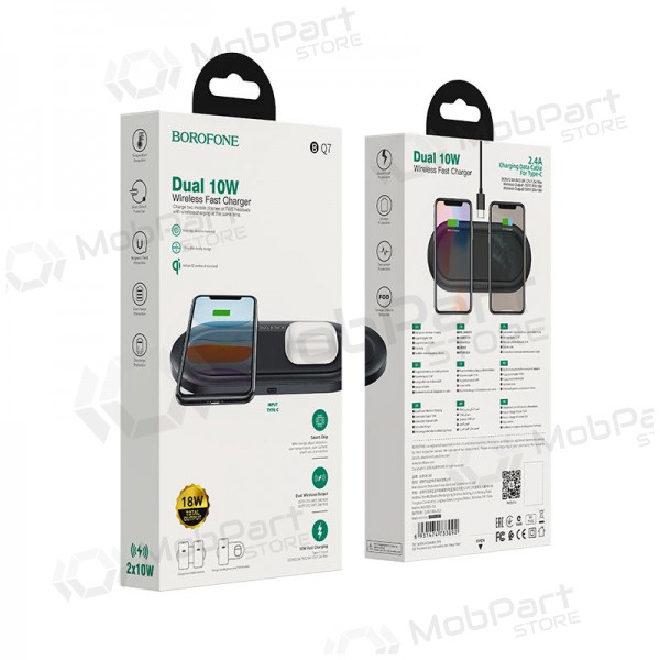 Cargador inalámbrica Borofone BQ7 Prominent Dual (10W) (negro)