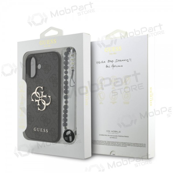 Funda para Apple iPhone 17 - Guess PU 4G Metal Logo Strap (negra)