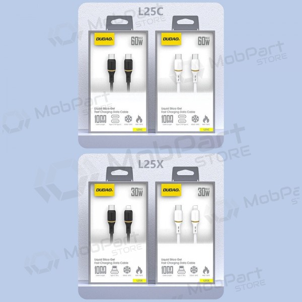Cable USB-C Dudao L25C USB-C a USB-C 1 m 60 W negro