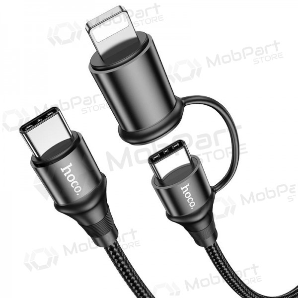 USB cable Hoco X50 2-in-1 Exquisito Type-C - Type-C / Lightning 1.0m (negro)