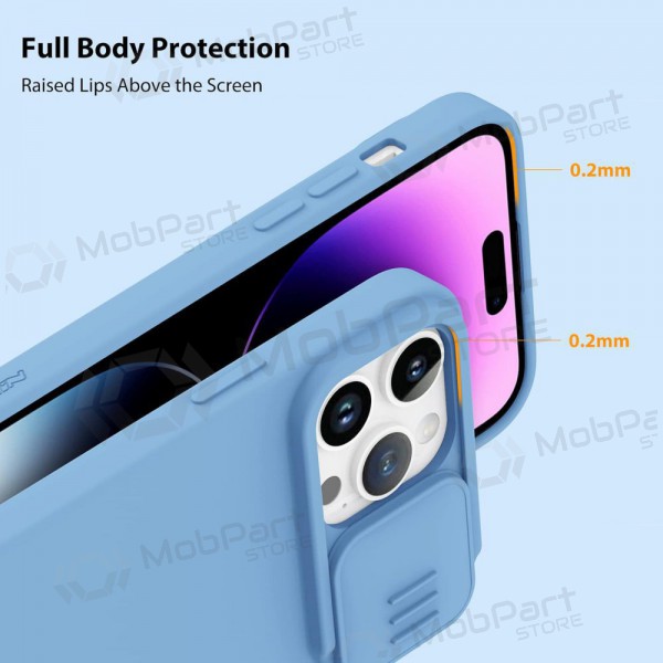 Funda para Apple iPhone 14 -Nillkin Silicone- (azul claro)