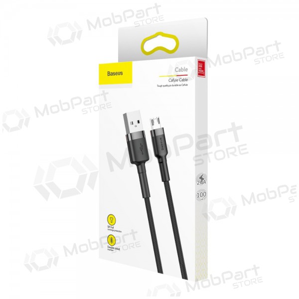 USB cable Baseus Cafule microUSB 1.0m 2.4A (gris-negro) CAMKLF-BG1