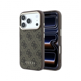 Funda para Apple iPhone 18 Pro - Guess PU Leather 4G Gold Frame MagSafe
