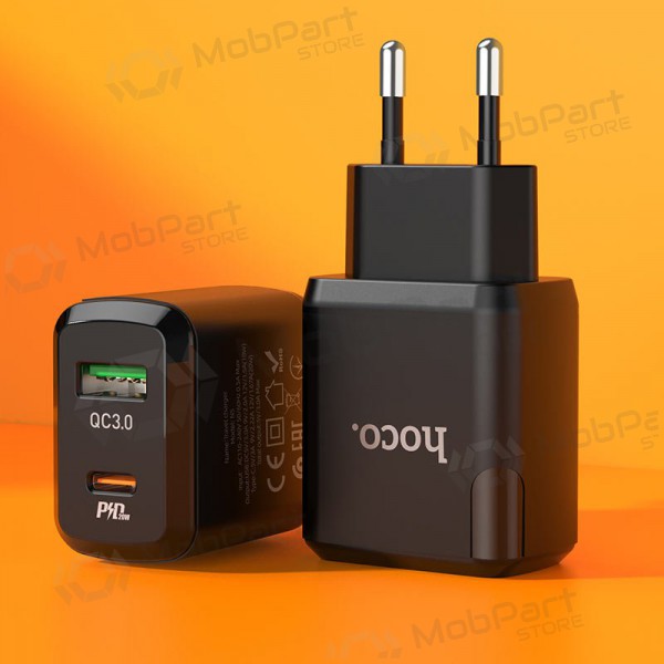 Cargador Hoco N5 USB Quick Charge 3.0 + PD 20W (3.1A) (negro)
