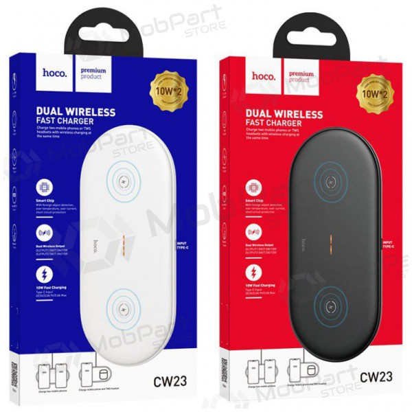 Inalámbrica cargador HOCO CW23 Dual Power FastCharge (blanco)