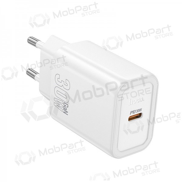 Cargador de teléfono Hoco N62 30 W GaN USB-C blanco