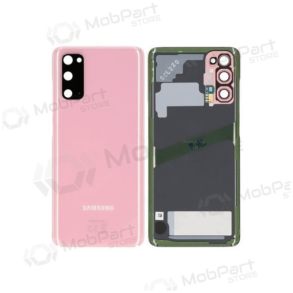 Samsung G981F / G980 Galaxy S20 tapa trasera de la batería rosado (Cloud Pink) (usada grade B, original) Samsung G981F / G980 Galaxy S20 tapa trasera de la batería rosado (Cloud Pink) (usada grade B, original)