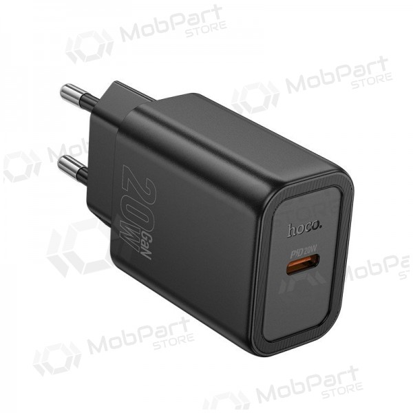 Cargador de teléfono Hoco N60 20 W GaN USB-C negro