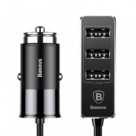 Cargador de coche Baseus CCTON-01 (4xUSB 5.5A) (negro)