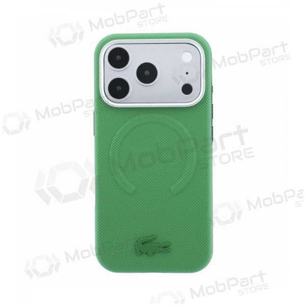 Funda para Apple iPhone 18 Pro Max -Lacoste PVC Petit Pique Semi Wrap Embossed MagSafe- (verde)