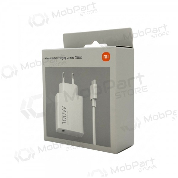 Cargador de teléfono Xiaomi Charging Combo BHR095VEU 100 W USB-A con cable USB-C blanco