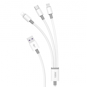 Cable USB Dudao L8s-3in1 USB-A a USB-C / Micro USB / Lightning 1.2 m 100 W