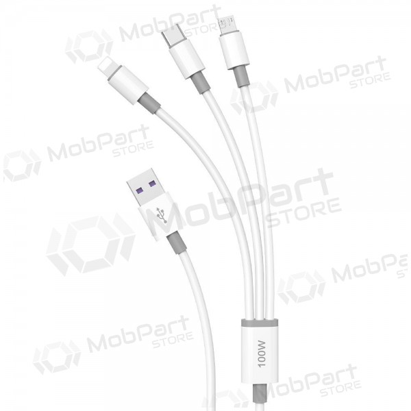 Cable USB Dudao L8s-3in1 USB-A a USB-C / Micro USB / Lightning 1.2 m 100 W