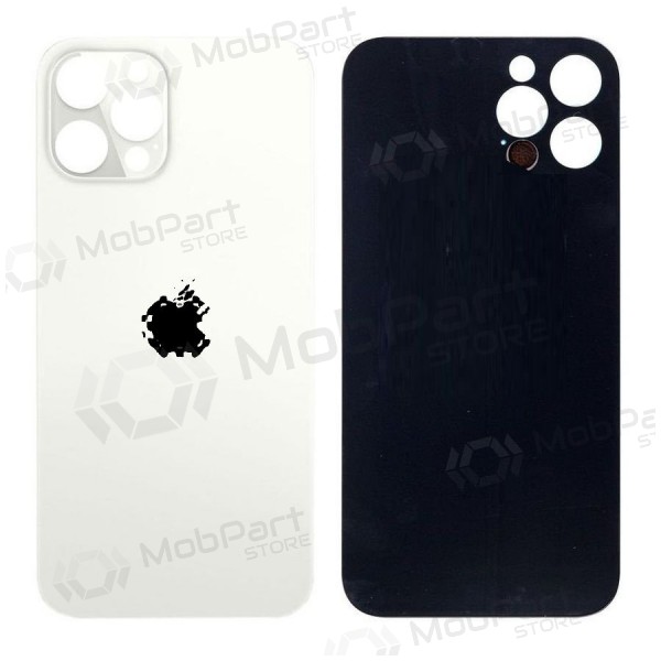 Apple iPhone 12 Pro Max tapa trasera de la batería (plata) (bigger hole for camera) Apple iPhone 12 Pro Max tapa trasera de la batería (plata) (bigger hole for camera)