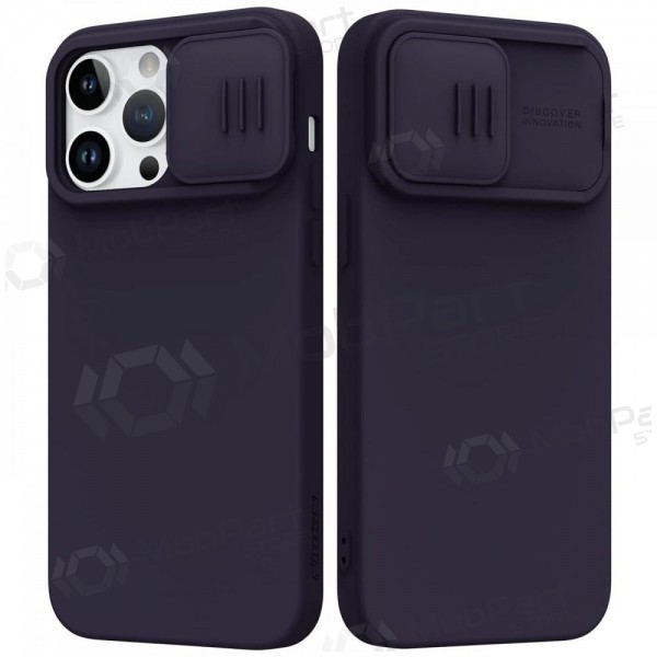 Apple iPhone 15 Pro funda „Nillkin Silicone“ (tamsiai violeta) Apple iPhone 15 Pro funda „Nillkin Silicone“ (tamsiai violeta)