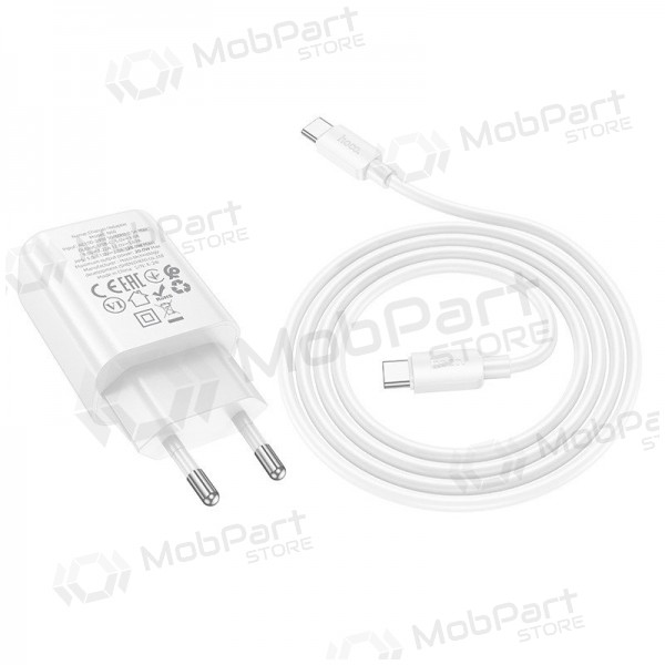 Cargador de teléfono Hoco N60 GaN USB-C con cable USB-C de 1 m blanco