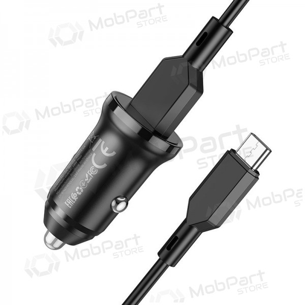 Cargador automobilinis Borofone BZ18 Quick Charge 3.0 18W + Type-C (negro)