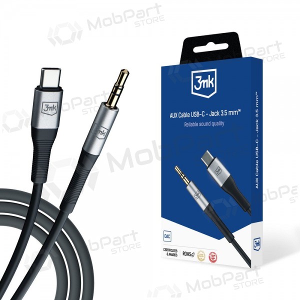 Cable de audio 3mk USB-C a 3.5 mm 1 m negro