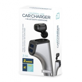 Cargador de coche Platinet + Bluetooth ausinė