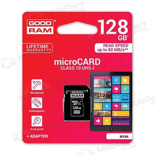 Tarjeta de memoria GOODRAM MicroSD 128Gb (class 10) + SD adapter