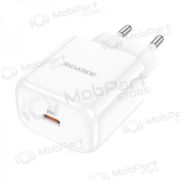 Cargador Borofone BN3 Type-C QC 3.0, PD 2.0 20W (blanco)