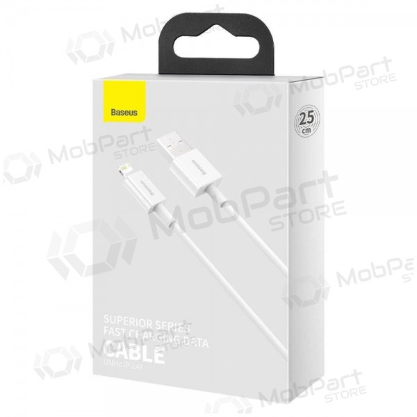 USB cable Baseus Superior Lightning 2.4A 0.25m (blanco) CALYS-02