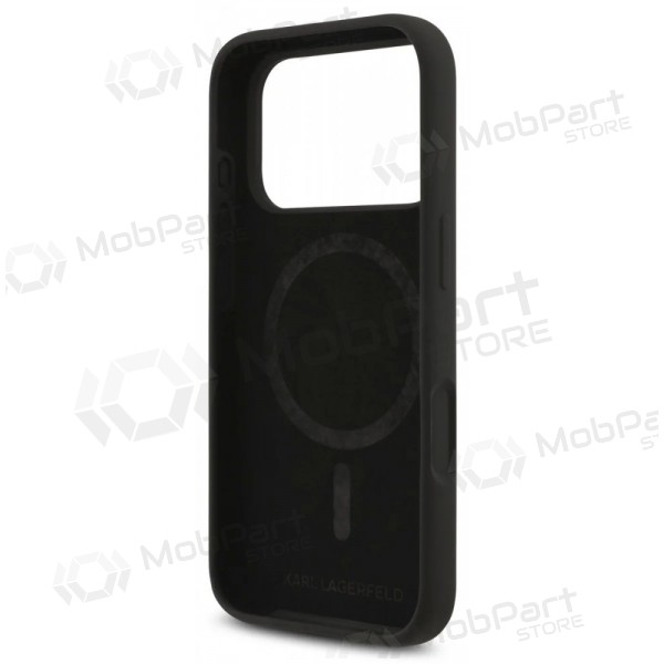 Funda para Apple iPhone 17 Pro - Karl Lagerfeld Liquid Silicone Karl and Choupette MagSafe (negra)