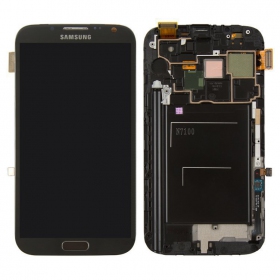 Samsung N7100 Galaxy Note 2 pantalla (negro) (con un marco) (service pack) (original)