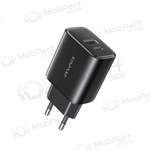 Cargador de teléfono Awei PD85-EU 22.5 W USB-C + USB-A negro