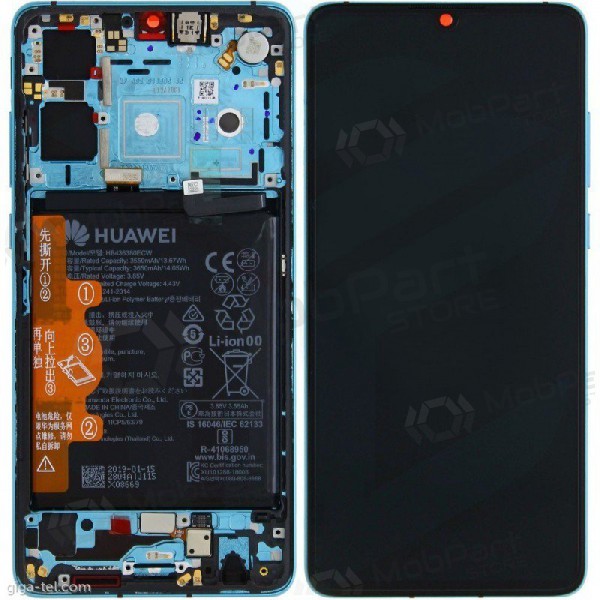 Pantalla para Huawei P30 (2019) (Aurora) (con marco y batería) (paquete de servicio) (original)