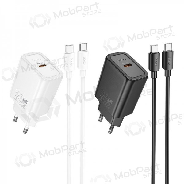 Cargador de teléfono Hoco N60 GaN USB-C con cable USB-C de 1 m negro