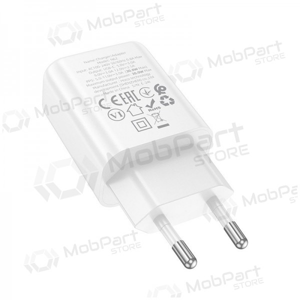 Cargador de teléfono Hoco N62 30 W GaN USB-C blanco