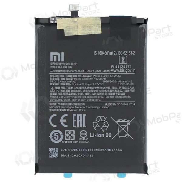Xiaomi Redmi 9T, Redmi Note 9 bateria, akumuliatorius (BN54) (original) Xiaomi Redmi 9T, Redmi Note 9 bateria, akumuliatorius (BN54) (original)