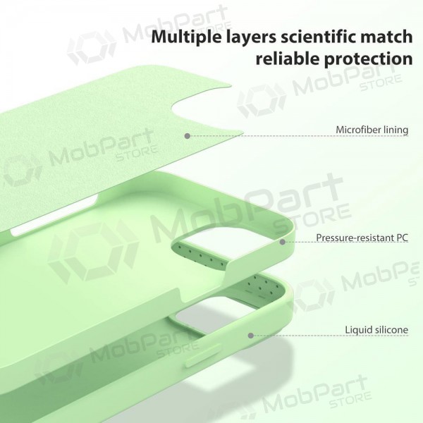 Apple iPhone 15 funda „Nillkin Silicone“ (verde claro)
