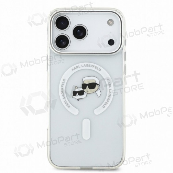 Funda para Apple iPhone 18 Pro Max - Karl Lagerfeld IML K&CH Heads Metal Frame MagSafe (transparente)
