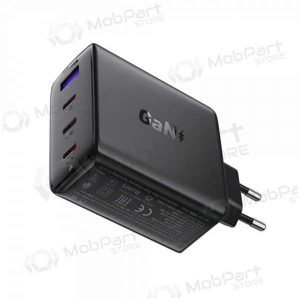 Cargador de teléfono Acefast A94 100 W GaN 3x USB-C + USB-A negro