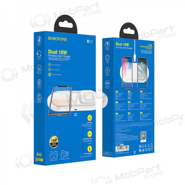 Cargador inalámbrica Borofone BQ7 Prominent Dual (10W) (blanco)