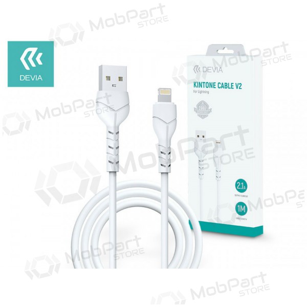 Cable USB Devia Kintone Lightning 1.0m (blanco) 5V 2.1A