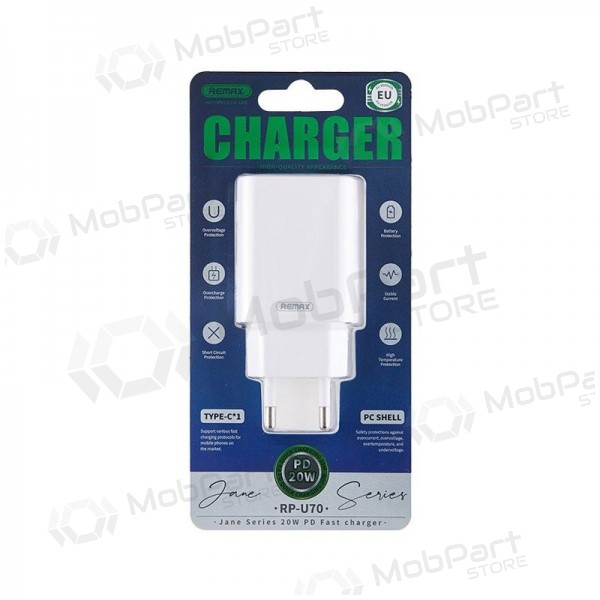 Cargador Remax RP-U70 20W USB-C blanco