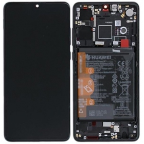 Huawei P30 (new version 2021) pantalla (negro) (con un marco y bateria) (service pack) (original)