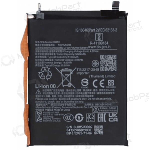 Batería Xiaomi Redmi Note 13 Pro 5G, Poco X6, acumulador (BM5V) (Premium)