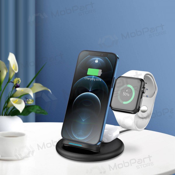 Cargador inalámbrica Dux Ducis C7 3in1 Phone, Apple Watch, Airpods 15W (negro)