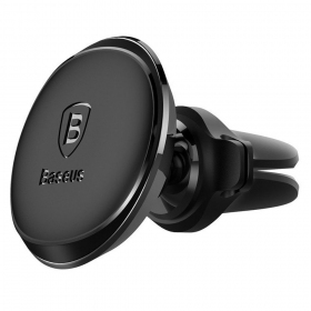 Telefono laikiklis Baseus Magnetic Air Vent With Cable Clip negro SUGX020001
