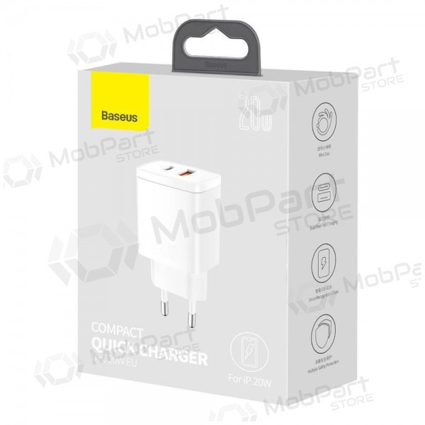 Cargador Baseus USB + Type-C 20W CCXJ-B02 (blanco)