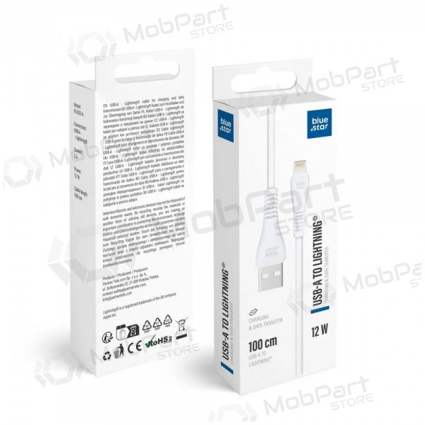 Cable Lightning Blue Star PJ-DG5-A USB-A a Lightning 1 m blanco
