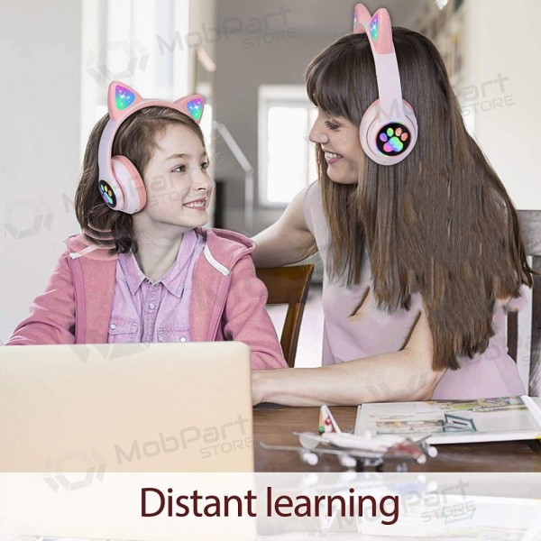 Auriculares inalámbricos Cat Glow supraaurales con micrófono USB-C + 3,5 mm