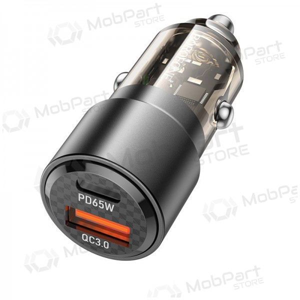 Cargador de coche Borofone BZ20A 83 W PD QC 3.0 USB-C + USB-A negro